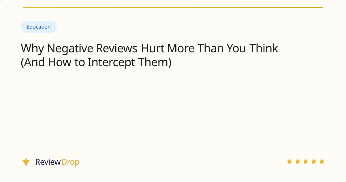 Why Negative Reviews Hurt More Than You Think (And How to Intercept Them)